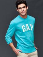 Gap Men Stencil Logo Crew Sweatshirt. - Surf Turquoise