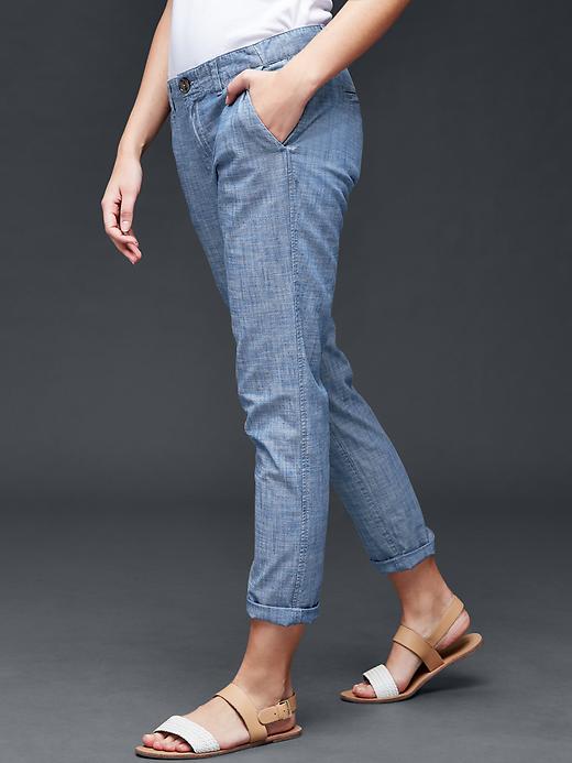 Gap Women Chambray Girlfriend Chino - Chambray Blue