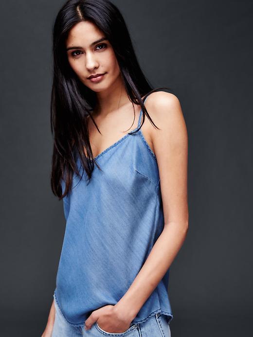 Gap Women 1969 Tencel Denim Cami - Medium Indigo