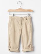 Gap Roll Up Linen Pants - Sand Khaki