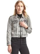 Gap Women Short Icon Denim Jacket - Grey Denim