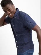Gap Men Poplin Print Slim Fit Short Sleeve Shirt - Purple Dot