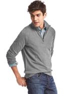 Gap Men Half Zip Mockneck Sweater - Light Gray