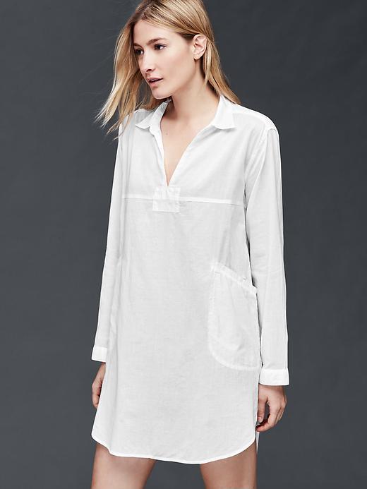 Gap Women Woven Shirtdress - Optic White