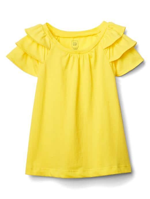 Gap Ruffle Sleeve Top - Bright Lemon Meringue