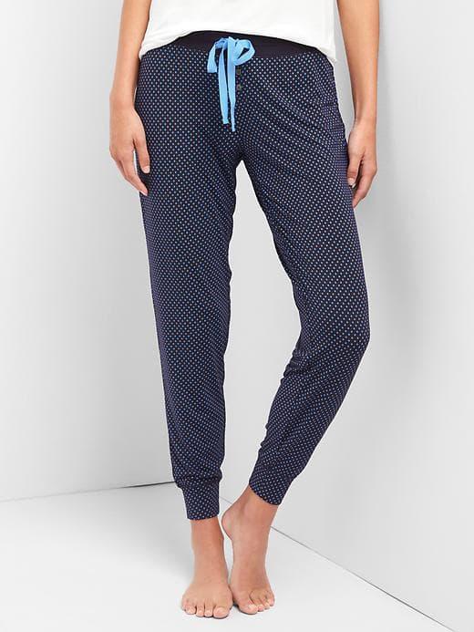 Gap Women Lightweight Modal Sleep Joggers - Marine Blue Dot