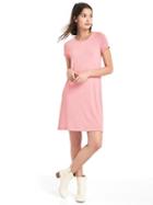 Gap Women Supersoft Knit Short Sleeve T Shirt Dress - Rose Crystal