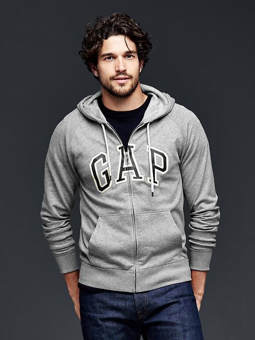 Gap Arch Logo Heavyweight Zip Hoodie - Heather Grey