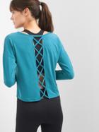 Gap Breathe Lattice Back Crop Tee - Polar Blue