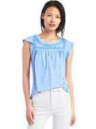 Gap Women Embroidery Flutter Top - Bright Hyacinth