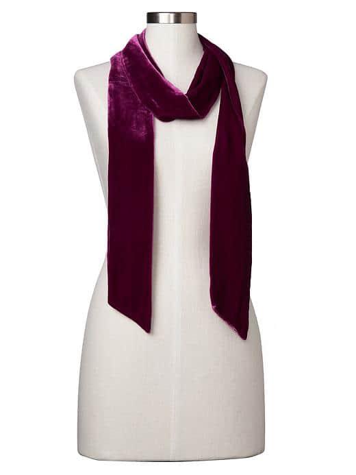 Gap Women Velvet Skinny Scarf - Acai Berry