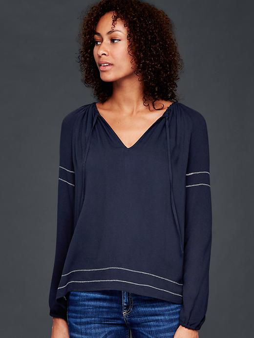 Gap Women Soft Shirred Top - True Indigo