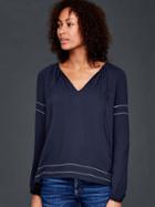 Gap Women Soft Shirred Top - True Indigo