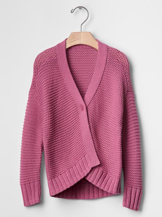 Gap Textured Hi Lo Cardigan - Pink Raspberry