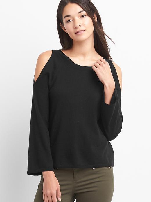 Gap A Line Cold Shoulder Pullover - Black