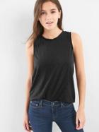 Gap Women Shirred Back Tank - Black