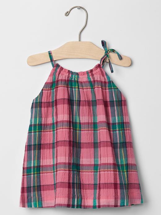 Gap Plaid Rear Button Top - Plaid