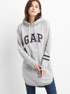 Gap Women Logo Tunic Hoodie - Heather Grey