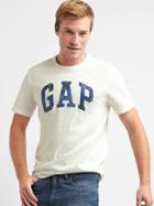 Gap Men Floral Logo Short Sleeve Tee - New Off White