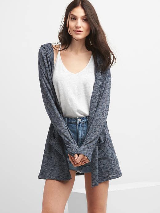 Gap Women Open Front Hoodie Sweater - Navy Marl