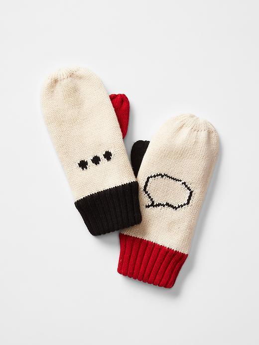 Gap Gapkids X Ed Colorblock Speech Bubble Mittens - French Vanilla
