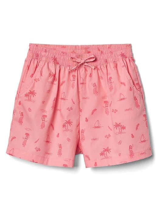 Gap Print Poplin Dolphin Shorts - Palm Print