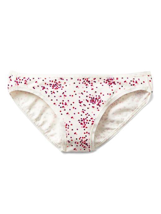 Gap Women Stretch Cotton Low Rise Bikini - Splatter Dots White
