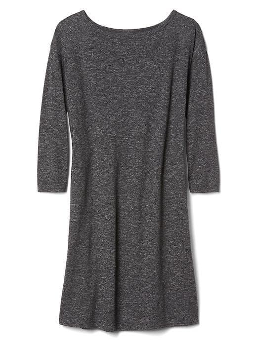 Gap Women Three Quarter Sleeve T Shirt Dress - Charcoal Heather