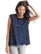 Gap Women Foil Print Cap - True Indigo