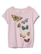 Gap Embellished Graphic Bubble Tee - Light Peony