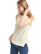 Gap Women Crochet Step Hem Tank - Snow Cap