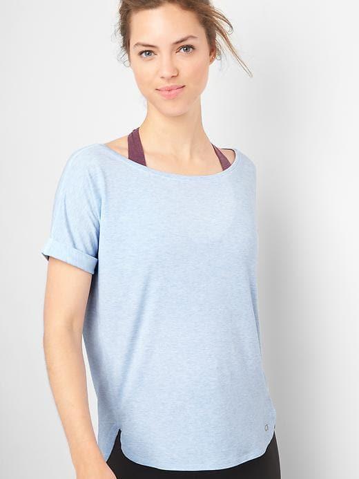 Gap Gapfit Breathe Roll Sleeve Tee - Air Stream Blue