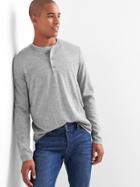 Gap Men Merino Wool Henley Sweater - Medium Grey