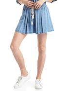 Gap Women Tencel High Rise Pleat Shorts - Light Indigo