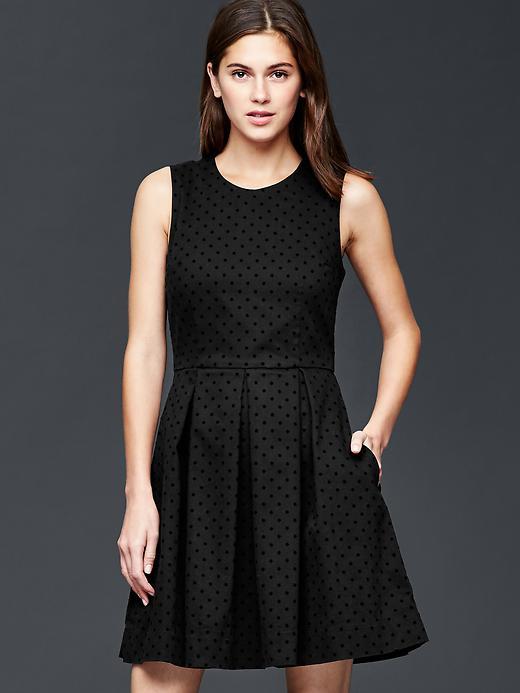Gap Women Polka Dot Fit & Flare Dress - True Black
