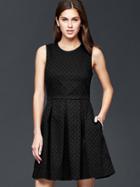 Gap Women Polka Dot Fit & Flare Dress - True Black