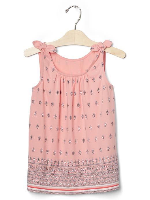 Gap Print Bow Shirred Tank - Creamy Coral