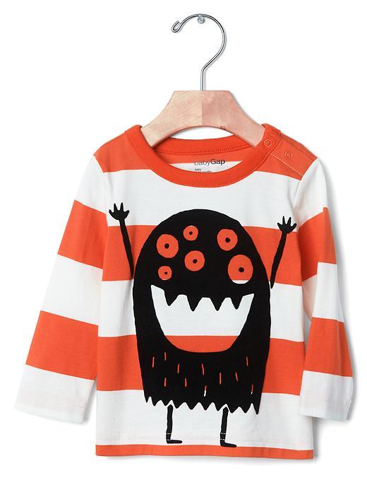 Gap Stripe Monster Tee - Lava Orange