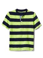 Gap Rugby Stripe Slub Henley - Active Yellow