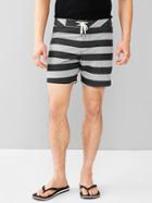 Gap Men Striped Pool Shorts 7&quot; - Gray Stripe