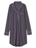 Gap Women Print Sleep Shirtdress - Navy White Stripe