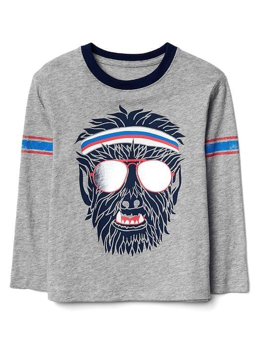 Gap Halloween Foil Slub Tee - Light Heather Gray