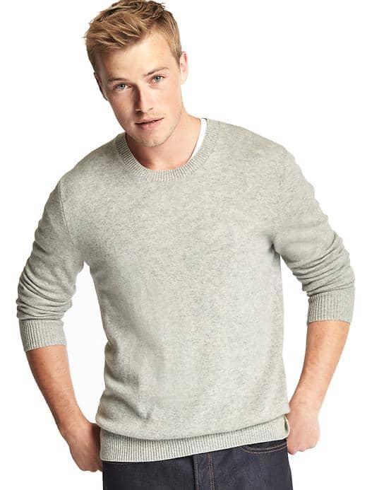 Gap Cashmere Crew Sweater - Light Gray