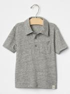 Gap Marled Pocket Polo - Light Grey Marle