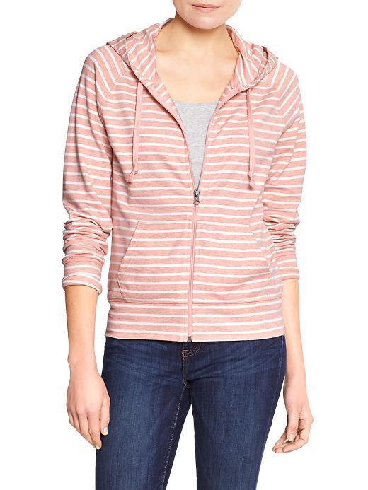 Gap Women Factory Stripe Zip Hoodie - Peach Stripe