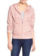 Gap Women Factory Stripe Zip Hoodie - Peach Stripe