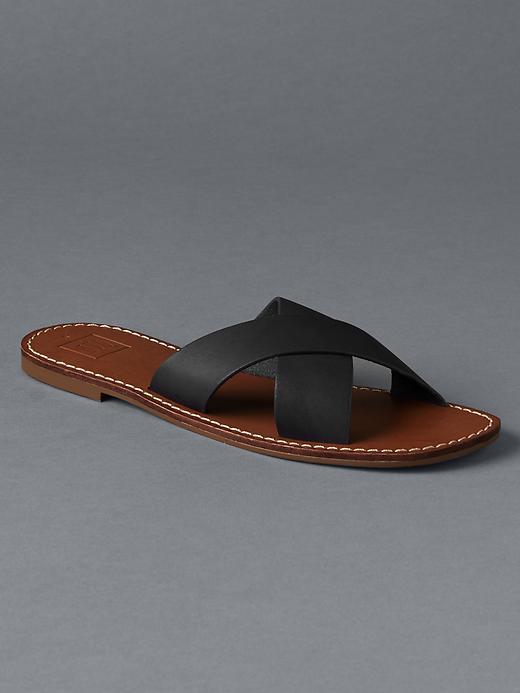 Gap Women Cross Strap Slides - True Black