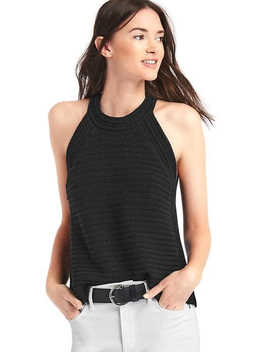 Gap Women Soft Ribbed Halter Tank - Black
