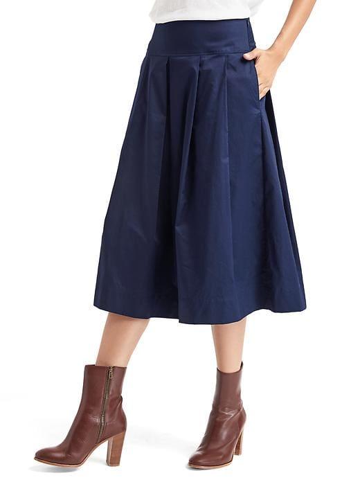 Gap Women Pleated A Line Midi Skirt - Dark Night