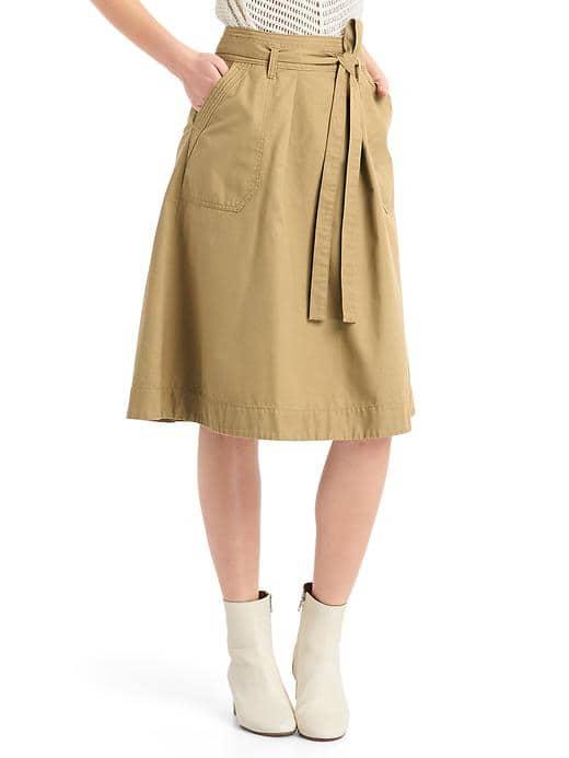 Gap Women A Line Utility Skirt - Mission Tan